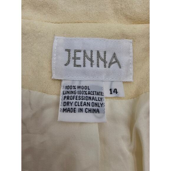 Unique Jenna Size 14 Ivory "Let the Earth Rejoice" Christmas Wool Blazer *Flaws - Picture 6 of 13